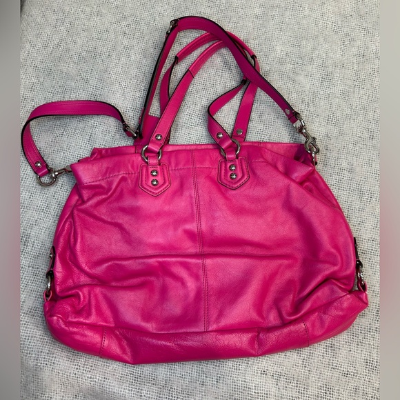 Coach vintage Ashley Magenta Leather handbag F19243 - Picture 10 of 11